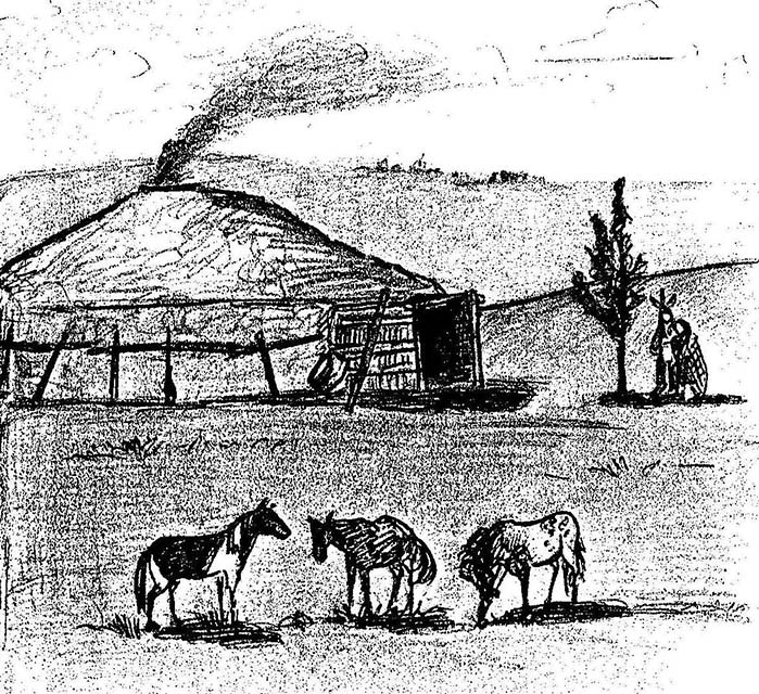 Earthlodge and Horses