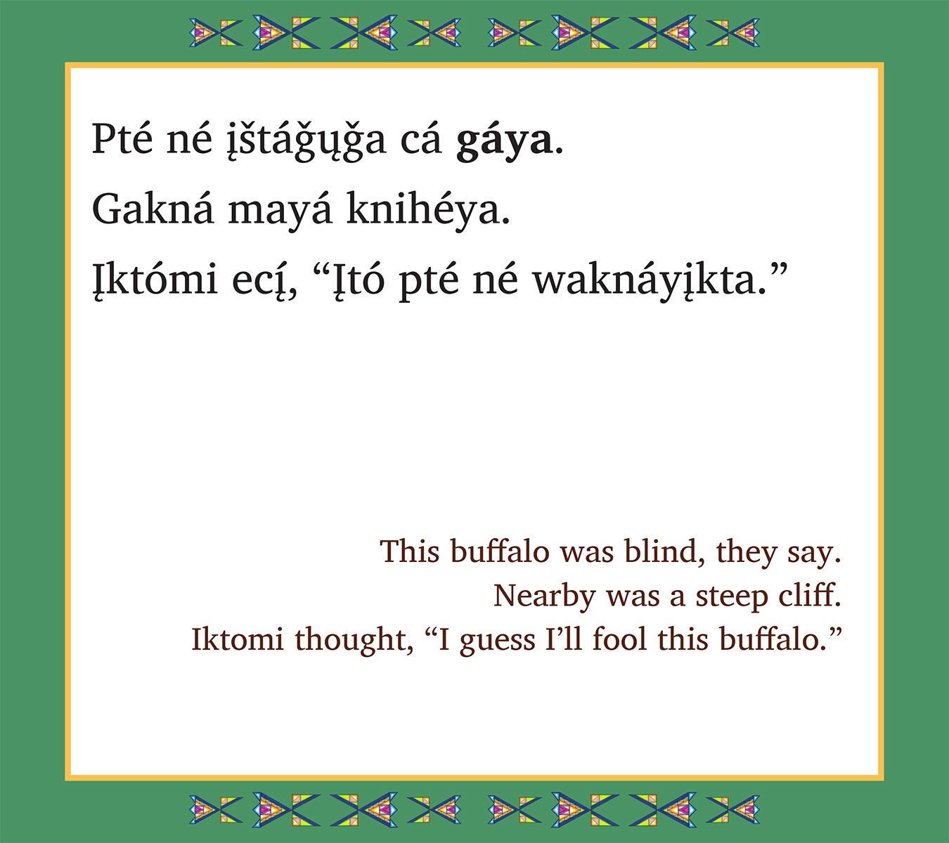 Iktómi Pté Knáyą, Iktómi and the Buffalo