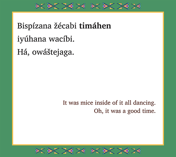 Įktómi hįḱ Bispízana Wacíbi, Iktomi and the Dancing Mice