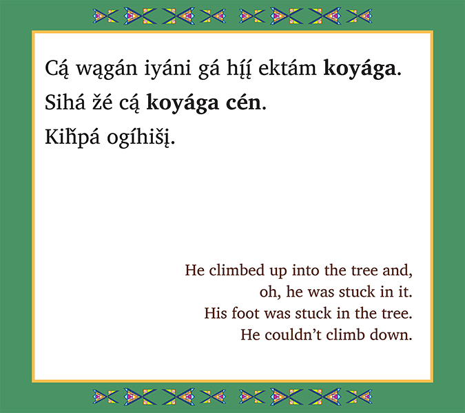 Įktómi Cą́ Koyága, Iktomi Gets Stuck in a Tree