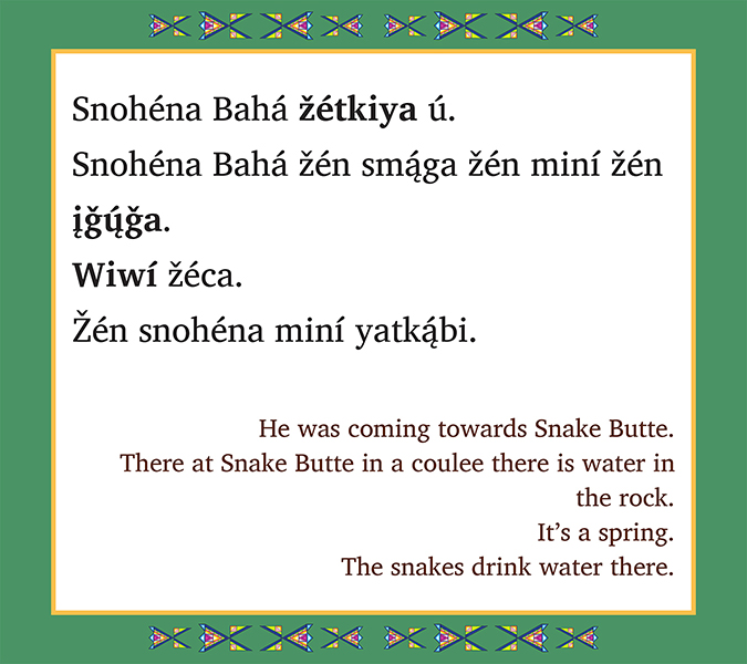Snohéna Bahá: Wįkóške Snohéna Įtą́cą Hįknáya, Snake Butte